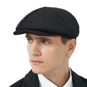 KUJUHA Men's Flat Irish Cabbie Wool Newsboy Hat