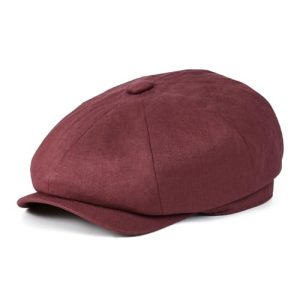 Men's BotVELA Linen Newsboy Cap Herringbone Breathable Summer Hat | BotVELA Men's Herringbone Linen Newsboy Cap Brea