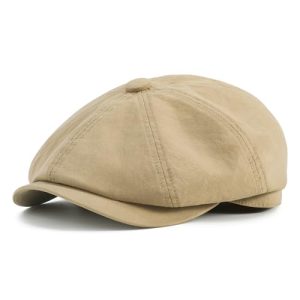 Botvela Men's Vintage Newsboy Gatsby Hat for Casual Summer Days | Botvela Men's Cotton Flat Ivy Cabbie Cap with Adjusta