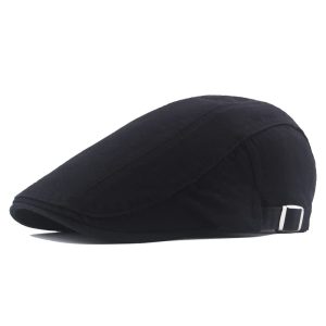 Quanhaigou Men's Cotton Flat Ivy Gatsby Newsboy Driving Hat Stylish Adjustable Irish Cabbie Hat for Hunting and Casua