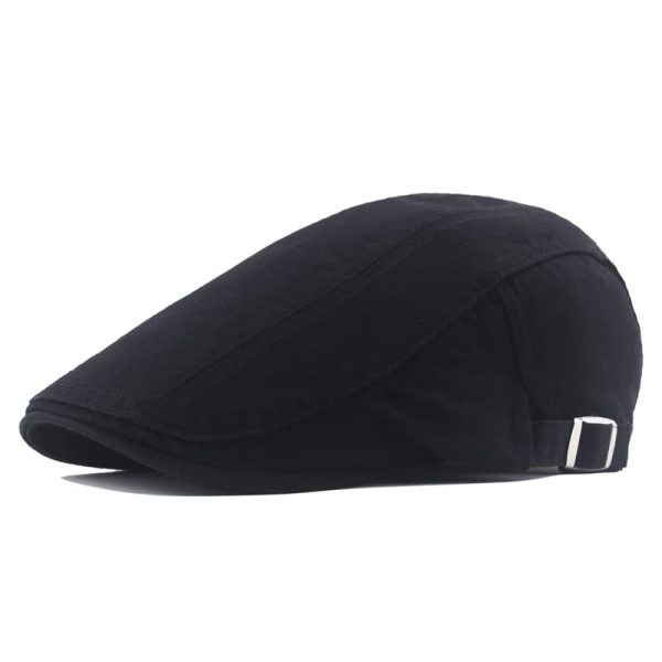 Quanhaigou Men's Cotton Flat Ivy Gatsby Newsboy Driving Hat Stylish Adjustable Irish Cabbie Hat for Hunting and Casua