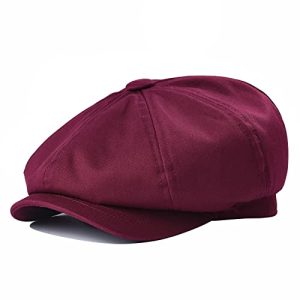BOTVELA Men's Flat Cap 100% Cotton Golf Hat (Burgundy, 7 1/8)