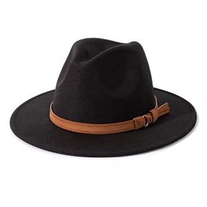 Vintage Wide Brim Fedora Hat with Belt Buckle for Men & Women | Stylish Wide Brim Fedora Hat for Men & Women with Be