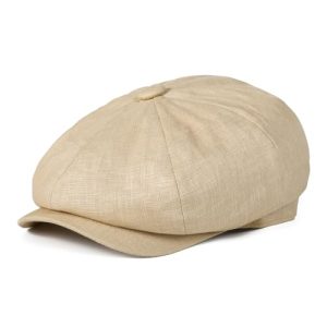 **Botvela Men's Breathable Linen Herringbone Newsboy Summer Hat** | **Botvela Men's Linen Newsboy Herringbone Breathabl