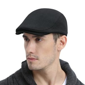 FEINION Men's Wool Blend Flat Cap Tweed Newsboy Hat for Casual Summer Wear | FEINION Men's Wool Blend Flat Cap Tweed