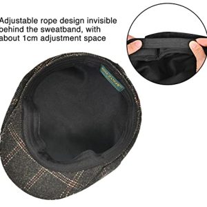 Dsia Zamur Mens Newsboy Cap High Woolen Tweed Gatsby Hat - Ivy Cabbie Flat Golf Cap for Men and Women | Stylish and Warm
