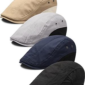 Zhanmai 4-Piece Summer Ivy Cap and Flat Hat for Men