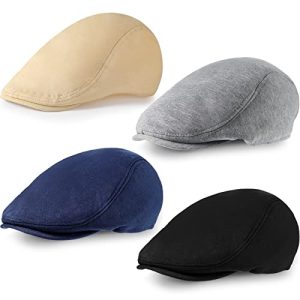 Satinior Men's 4-Piece Newsboy Hat Set Irish Cabbie Cap