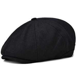 VOBOOM Men's Wool Blend Herringbone Newsboy Cap