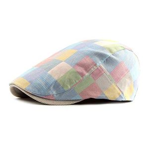 Gudessly Mens Adjustable Colorful Striped Plaid Ivy Newsboy Cabbie Gatsby Golf Cap Best Summer Hat | Gudessly Adjust