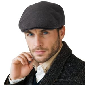 Classic Solid Flat Cap Newsboy Hats for Men Cabbie Driving Wildcats Adjustable | Classic Solid Flat Cap Newsboy Hats