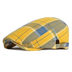 Colorful Striped Men's Adjustable Plaid Beret Cabbie Hat