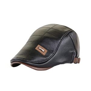 Botvela Men's Classic Newsboy Flat Cap Black White