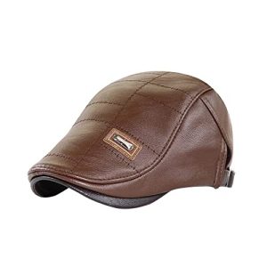 Vintage Leather Newsboy Cap for Men Milton Ivy Golf Hat
