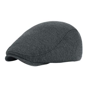 Botvela Men's Classic Newsboy Flat Cap Cabbie Hat Black White