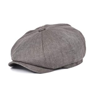 Botvela Men's Breathable Herringbone Linen Newsboy Cap for Summer | Botvela Men's Linen Newsboy Cap Herringbone Desi