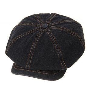 WITHMOONS Baker Boy Flat Cap Beret Washed Denim Jean Hat DW3834