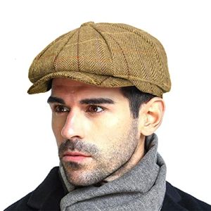 PanPacSight Classic Men's Newsboy Gatsby Hat in Blend Wool(Vintage Flat Ivy Cabbie Cap)