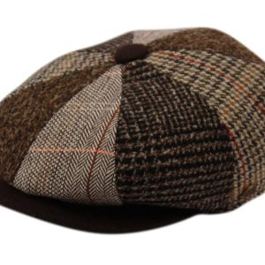 Classic 100% Wool Unisex 8-Panel Newsboy Snap Brim Hat