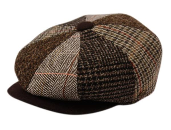 Classic 100% Wool Unisex 8-Panel Newsboy Snap Brim Hat