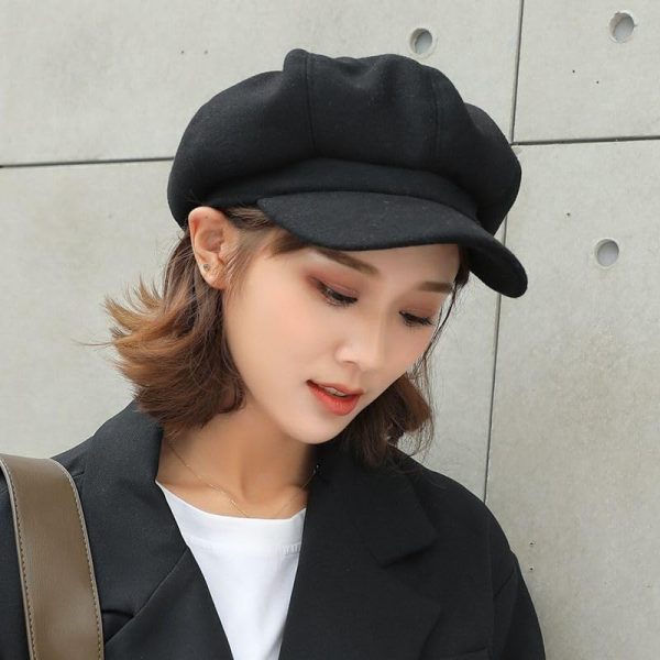 INOGIH Women's Wool-Blend Newsboy Cap Winter Beret Hat