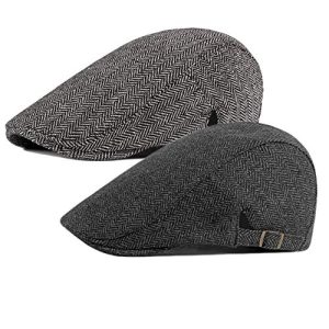 Qunson Men's Cotton Flat Cap Ivy Gatsby Newsboy Hat