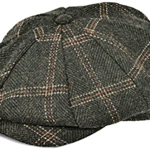 Dsia Zamur Mens Newsboy Cap High Woolen Tweed Gatsby Hat for Fathers and Unisex Golf Enthusiasts | Dsia Zamur Mens N