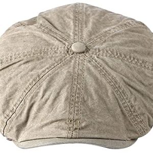 Kangqifen Mens Outdoor Washed Cotton 8 Panel Sun Protection Newsboy Cap