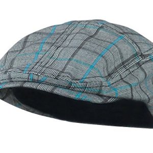 Mega Cap INC Ivy Flat Scally Driving Caps - Blue Plaid, Size Medium
