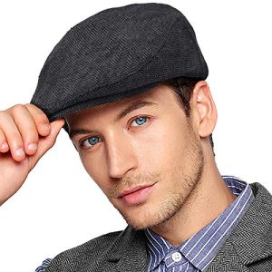 LADYBRO Men's Classic Wool Herringbone Ivy Newsboy Cap