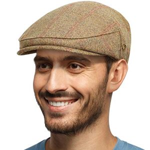 PanPacSight Men's Herringbone Flat Newsboy Hat Ivy Classic Golf Cap
