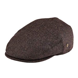 VOBOOM Men's Wool Blend Herringbone Ivy Flat Hat