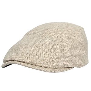 WITHMOONS Ivy Cap Straw Weave Linen-Like Cotton Cabbie Newsboy Hat for Women on Beach and Summer Picnics - UV Protectio