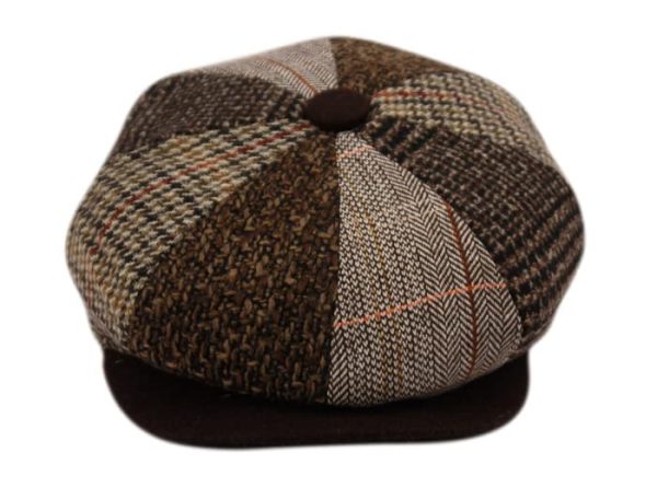 Classic 100% Wool Unisex 8-Panel Newsboy Snap Brim Hat